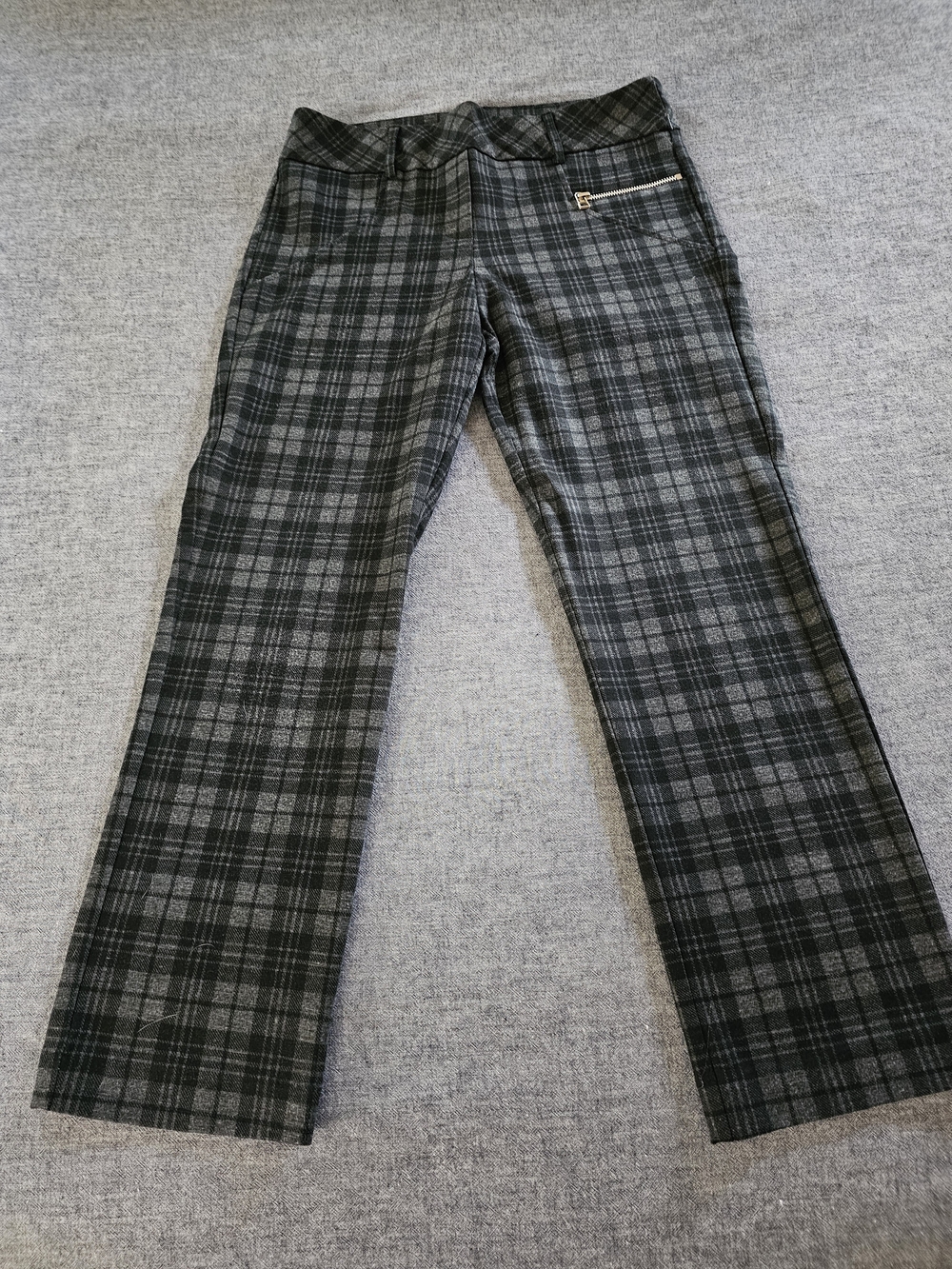 Margaret M Gray Plaid Straight Leg Pants